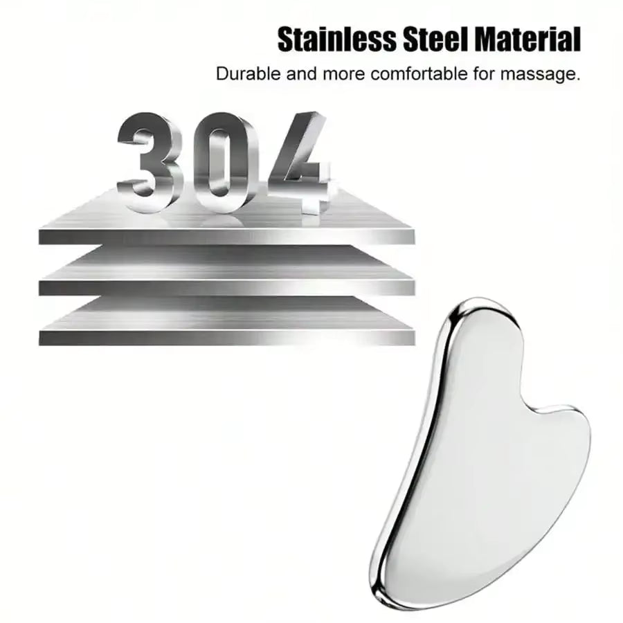 Stainless Steel Gua Sha Facial Massage Tool - Skincare & Sculpting