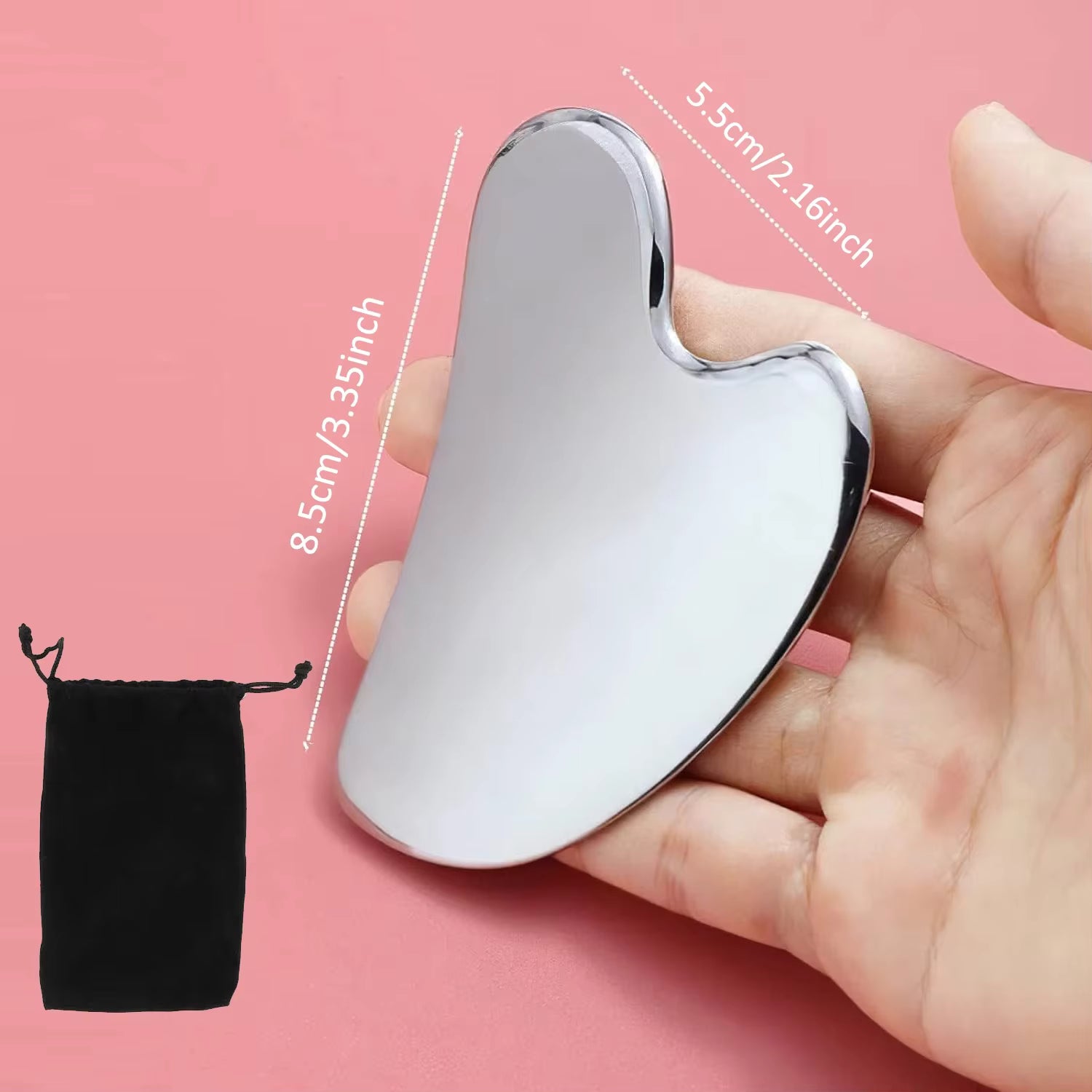 Stainless Steel Gua Sha Facial Massage Tool - Skincare & Sculpting