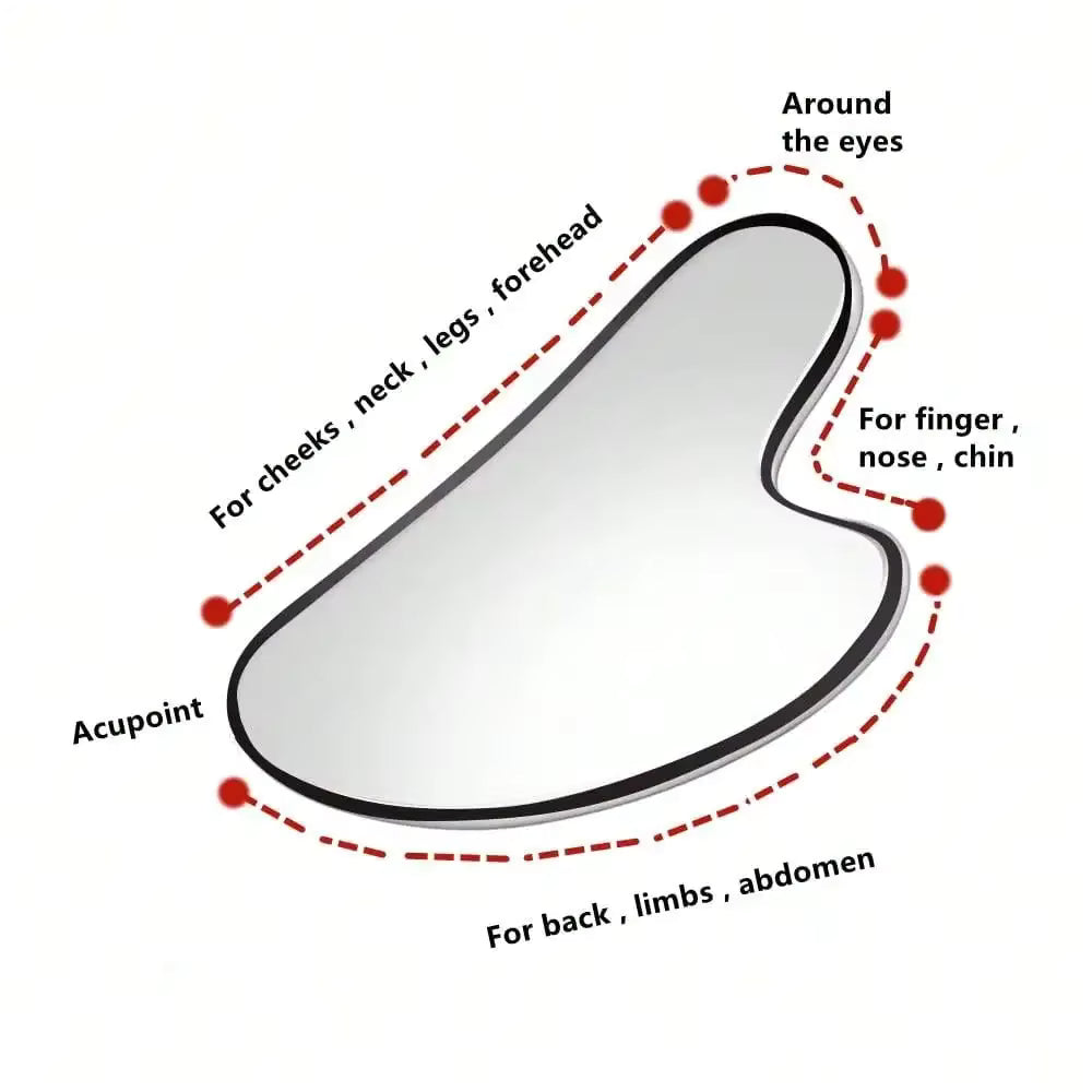 Stainless Steel Gua Sha Facial Massage Tool - Skincare & Sculpting