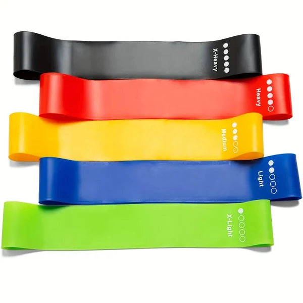 Resistance Bands Set - 5 Loop Bands for Legs, Glutes & Home Workouts